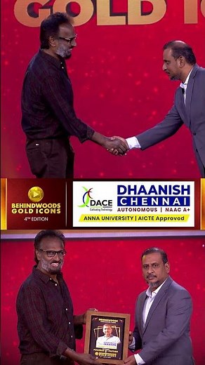 "Behindwoods Gold Icons Award🎉 Sponsor Felicitated on Stage by Director Arun Pandian with Honour ✨"
