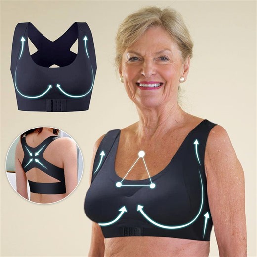 🤩A 70-Yr-old grandmother designed and development Women's Posture Correcting Front Buckle Bra -Only for the big beautiful queen!💃 Helps to hide back fat😁 Tighten and push up the breasts comfortably.🥳 Very stretchyand works well👍 | 6Operationaln.