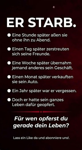 ER STARB: Für wen opferst du gerade dein Leben?