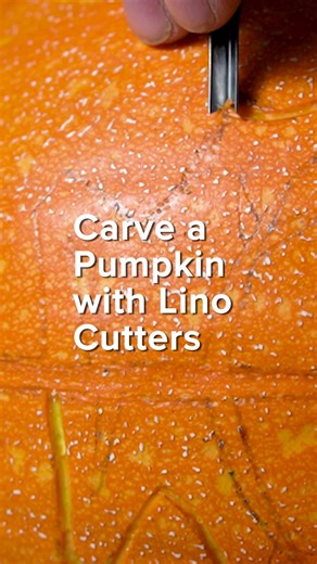 Blick Art Materials on Instagram: "Carving pumpkins with a linoleum cutter 🎃 The Speedball handle holds 5 blade options—V-gouge for outlines, U-gouge for larger cuts, and a knife blade for crisp edges. What design are you carving this Halloween? Shop at the link in our profile! @speedball_art #pumpkincarving #linoleumcutter #speedball #halloweencarving #arttools"