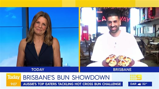 It's buns versus bellies in Brisbane today as amateurs and professionals go head to head in the ultimate hot cross bun eating challenge. #9Today | WATCH LIVE 7am | TODAY