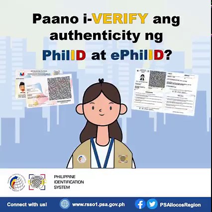 SCAN TO VERIFY! Magtungo sa PhilSys Check (https://verify.philsys.gov.ph) gamit ang kahit anong android device o laptop na may camera at i-scan ang QR code ng iyong PhilID o ePhilID. #PhilSysCheck #PhilID #ePhilID #NationalID | PSA Region I Ilocos