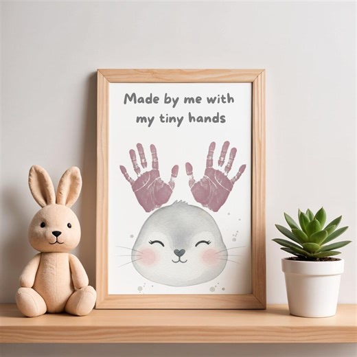 Bunny Handprint and Footprint Craft Printable – Baby Keepsake Art Download - Etsy
