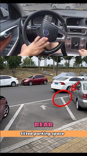 Angle 📐 parking 🅿️ | Learn parking when parking spot is not straight #learndriving #automobile
