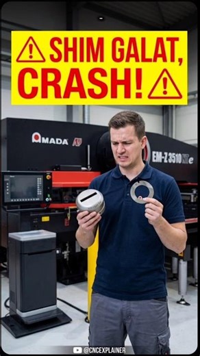 Amada CNC Turret Punching: Tool Shim Crash! #Shorts #Hindi #Viral #CNC
