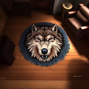 CUSTOM wolf RUG - Etsy