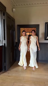 Lemon looks that go hand in hand🍋 AMELITA is the perfect look for the perfect duo 💛 @bethwilliamstyle & @yesitsnicolee https://clubllondon.com/products/amelita-lemon-satin-cowl-neck-maxi-dress-cl135017176 | Club L London