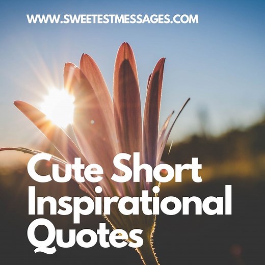 100 Cute Short Inspirational Quotes - Sweetest Messages