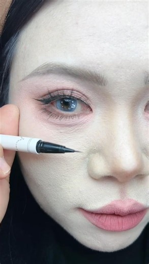 Lower Eyelash Tutorial for Beginners | Natural Anime Lower Lashes Using Ultra-Fine Eyeliner #shorts