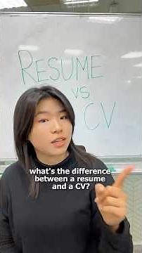 Resume vs CV? What's the difference?