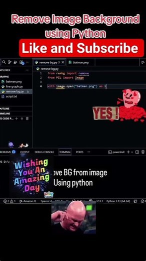 How to remove Image background using Python programming in seconds @CodeGlobal #Python #remove