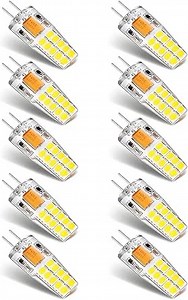 Joutameili 10 Pack G4 LED Bulb 12V AC DC 2.5W G4 Bulb 20W 30W T3 Halogen Light Bulb Replacement (Daylight White 6000K) - Amazon.com