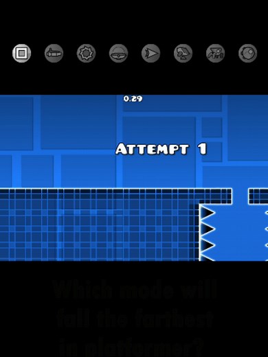 Which mode will fall the farthest in platformer? #geometrydash #gaming #gd