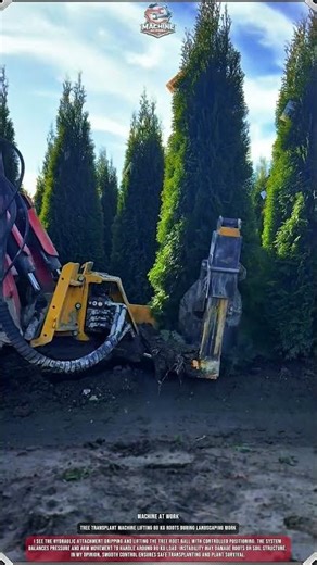 Tree Transplant Machine Lifting 80 kg Roots During Landscaping Work