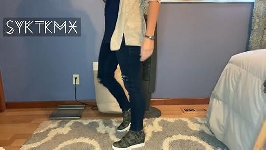 Chic camouflage wedge sneakers for women