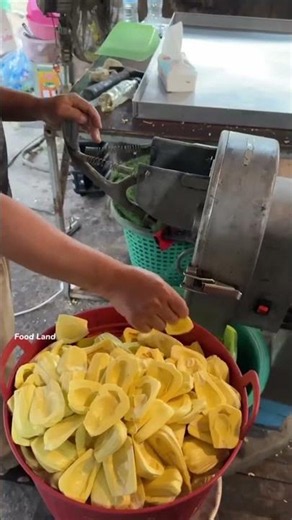 How to Cut JACKFRUIT for Chips in Bulk (100kg/hr!) #facts #shorts