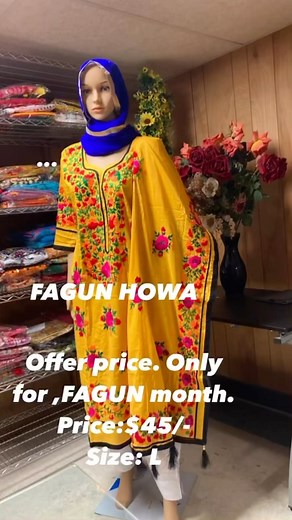 FAGUN HOWA. Bangla 1st Falgun is a historical Cultural Day. PENNKOURI WORLD USA will bring to FAGUN Women’s dress. Available now. Size: 40/ L , Price: $45/-only with shipping. Note: If you want you can make a Pre-Order to. For pre-order: We have to deliver your order within 8weeks to 10 weeks. And After order confirmation you have to 50% pay with advanced.what’s app. 1 267 378 5231 or Inbox to our Facebook/ Instagram msg. app.pls. | DRESSLEE