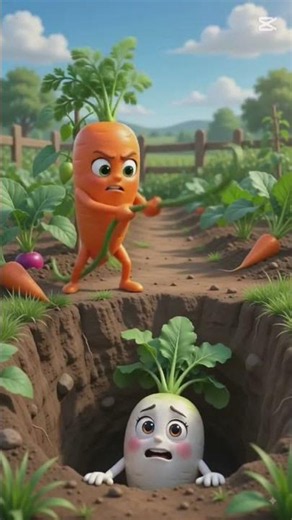 Carrot Saves Radish! 🥕❤️ Amazing Friendship Story#Best Friends Forever 🥕🤍 | Cute Animated Story