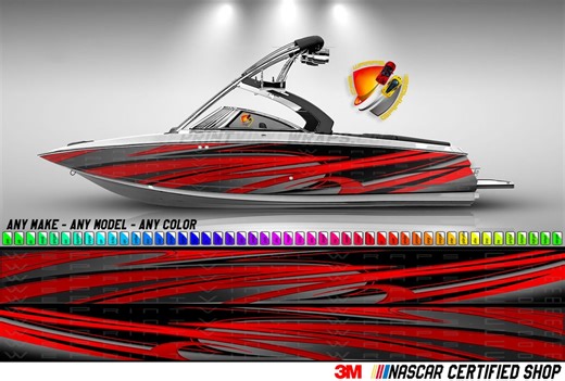 Red, Gray and Black Zig Zag Lines Graphic Boat Vinyl Wrap Fishing Pontoon Sea Doo Water Sports Watercraft Etc.. Boat Wrap Decal - Etsy UK