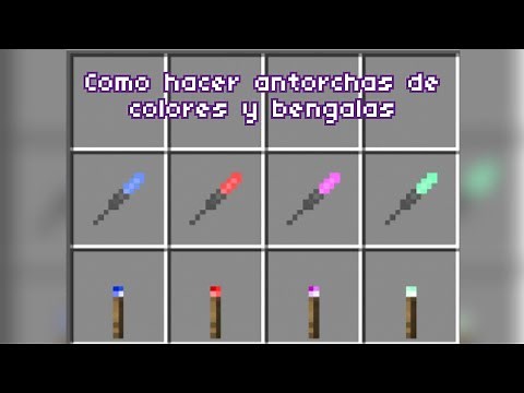 como hacer antorchas de colores y bengálas|Minecraft education edition