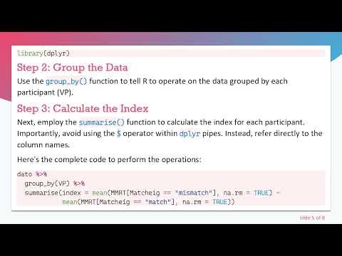 Calculating an Index from a Long Format Data Frame Using dplyr in R