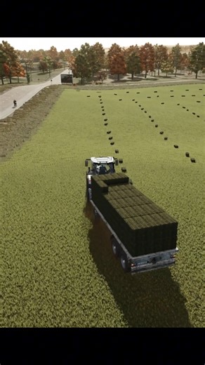 Automatic bale collecting trailer at work! 🚜💨#FarmingSimulator #FS25 #BaleCollection #Autoload #tractor | Mazarat Gaming