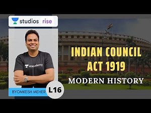 Indian Council Act 1919 | Modern History | UPSC CSE 2020 | Byomkesh Meher
