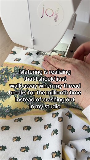 Day 79 of January…If you need me I’ll be crying in my bedroom. Seriously though… why does my thread keep breaking and now my machine is acting like it’s sewing like normal but it actually isn’t sewing anything. Literally punched the holes through the fabric but that’s it. The thread is still threaded, but it literally did not leave the thread on the fabric 😭 ##help##sewing##january##fyp##mood