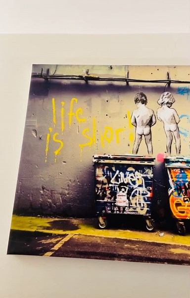 Watch Banksy Graffiti Canvas Art on Amazon Live
