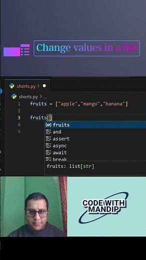 How to change items value in list in python? #codewithmandip #python