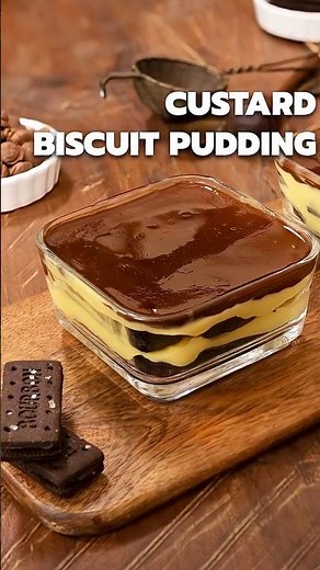 Chocolate Biscuit Pudding Recipe | Creamy and Indulgent #tasty #chocolate #pudding