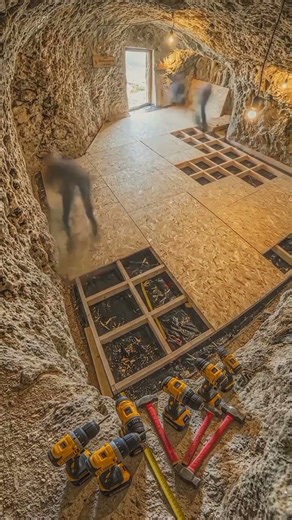 Building a Cozy Cliffside Rock House Timelapse 🔥