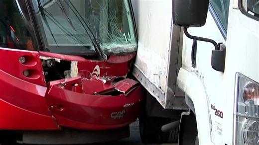 Truck and light rail crash causes headache for commuters