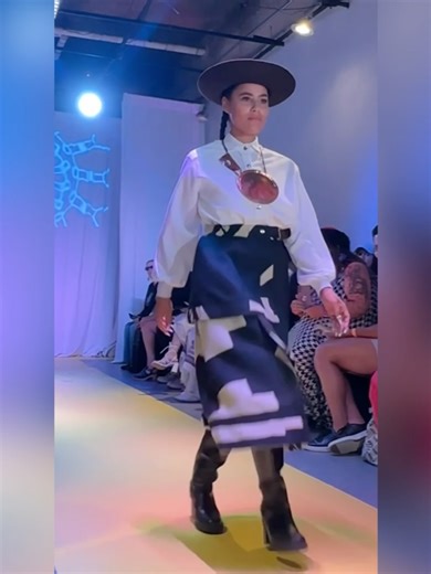 Cheyenne Gordon on Instagram: "So honored and thankful to be able to participate in the very first Indigenous New York Fashion Week. ✨💗🙏🏽 here are some special moments wearing and walking for @pacha_arts 📸 @hopadope"