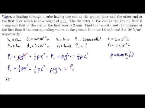Find the VELOCITY and PRESSURE ~ Bernoulli’s Equation