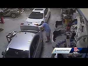 Video shows Massachusetts collision mechanic taking hammers to vehicles