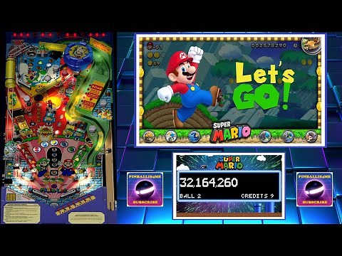 Super Mario Brothers Visual Pinball Vpx Pup pack Gameplay (3 Screen Setup)