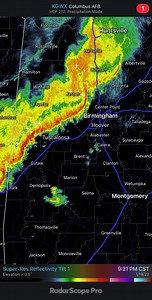 Heavy rain moving into the Birmingham/Tuscaloosa area ahead of a cold front. Some thunder, but nothing severe | James Spann