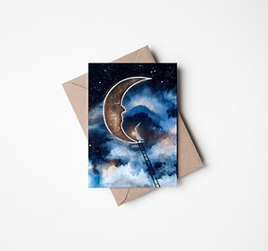 Moon Magic Greeting Card With Envelope - Etsy Australia