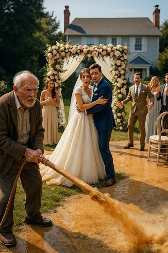 😱😵The neighbor poured dirty water on us because part of the decoration accidentally took over a corner of his yard. But the way I responded to him for ruining our celebration became a lesson he will remember for the rest of his life. I had always imagined my wedding in my parents’ backyard — where in summer it smells like jasmine and the grass feels softer than childhood memories. I had dreamed of this ceremony since I was a child: white ribbons, lanterns, music under the open sky. But when mo