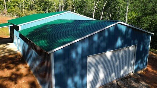 Another flawless installation complete! This stunning blue-and-green metal barn offers the perfect blend of functionality and style - ideal for storage, workspace, or farm use. Built to last, installed with precision. #AmericanBuildingNetwork #MetalBuildingInstallation #BuildingSpotlight #QualityConstruction #CustomMetalBuildings | American Building Network