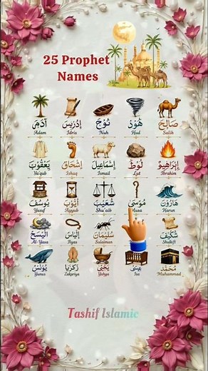 25 Prophets Names ✨ #shorts #prophet #islamic #nabi #recitation #fyp