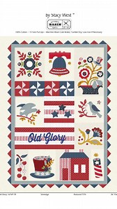 Old Glory brings all the best of traditional patterns together in an array of blues, reds, greens and golden yellows. The paisley print will catch your eye with the incorporation of blossoming red flowers. Pair this fun paisley with the ditsy vine print or wallpaper stripe in either colorway for a cohesive look. Get a head start on your next quilt by using the panel. The panel has an appliqued look. It will save you a ton of time while still getting stunning results in your final project. Any qu