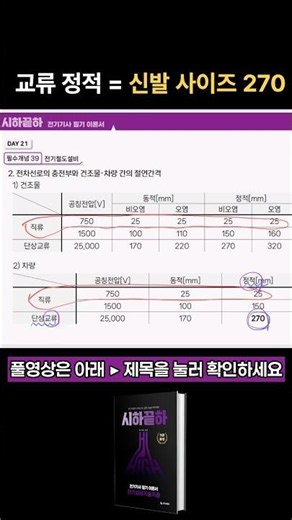 교류 정적 = 신발 사이즈 270? #전기설비기술기준 #시하끝하 #전기기사 #전기뿌수기 #하이에듀 #전뿌