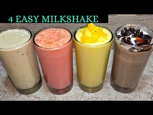 4 easy and different recipes of milkshake|Milkshake recipes|Summer special recipes|