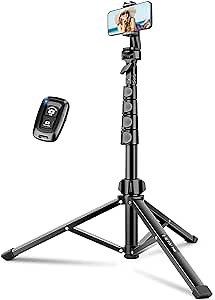 Phone Tripod, 72" Camera Stand Tripod with Remote and Phone Holder, Stable & Adjustable Tall, Suit for iPhone/Digital Camera