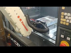 AMFG Portable CNC Machine Tending Robotic Cell with Kawasaki RS-20