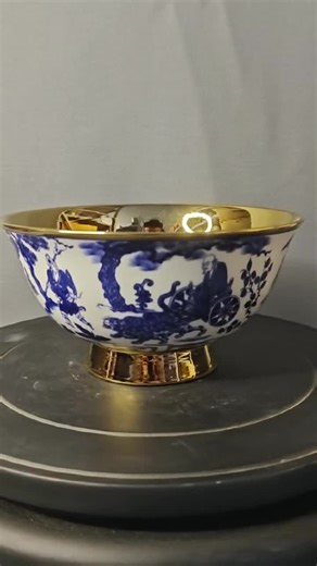 6.1"antique Chinese Porcelain Bowl – Qing Dynasty Blue and White Gilded “guiguzi Descending the Mountain” - Etsy