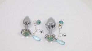 Luxury Metal Butt Plugs with Jewel Anal Plug Adult Anal Beginner Friendly Toy for Women Men and Couples S&M Flirting (Metal M)