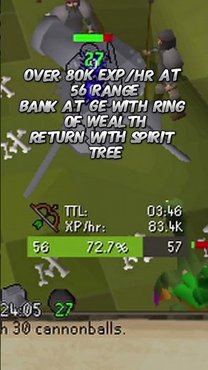 BEST NO HP TRAINING METHODS IN OSRS!! 55K STR/85K RANGE/180K MAGE/HR #shorts #runescape #osrs